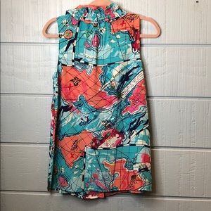 Lilly Pulitzer Tops - Lily Pulitzer x marks spot map silk top Lilly Pulitzer Tops - Lily Pulitzer x marks spot map silk top